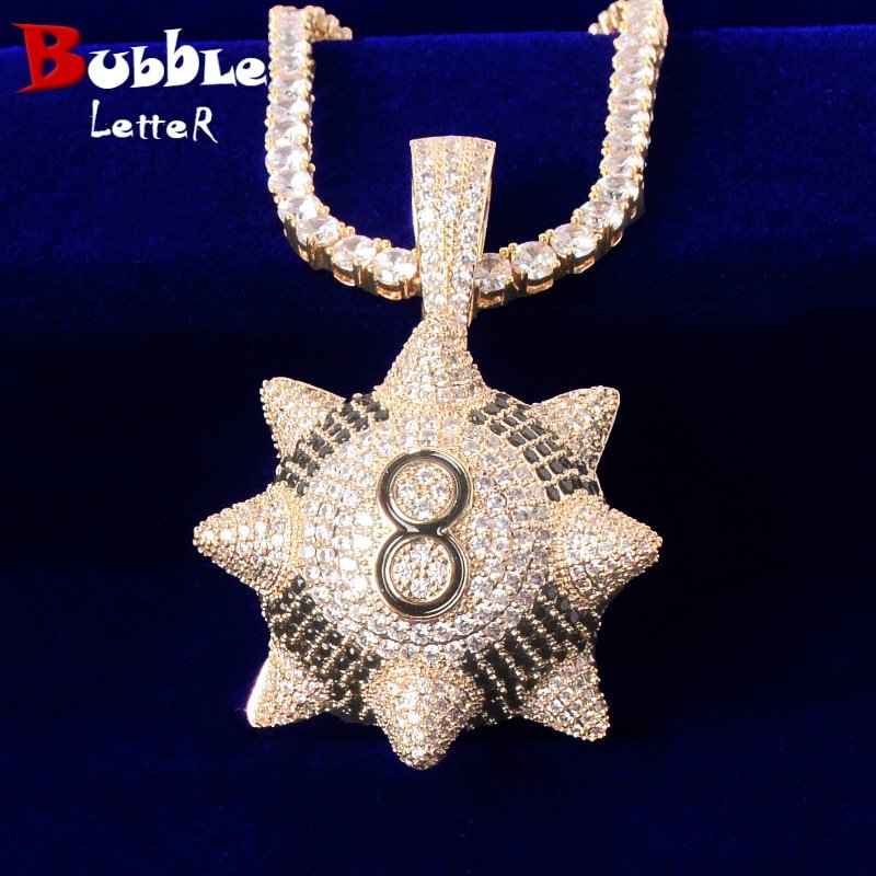 Spiked Ball Pendant with Cubic Zirconia - 1