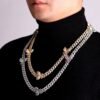 Collier Maillons Cubains Rose avec Lettres - 2