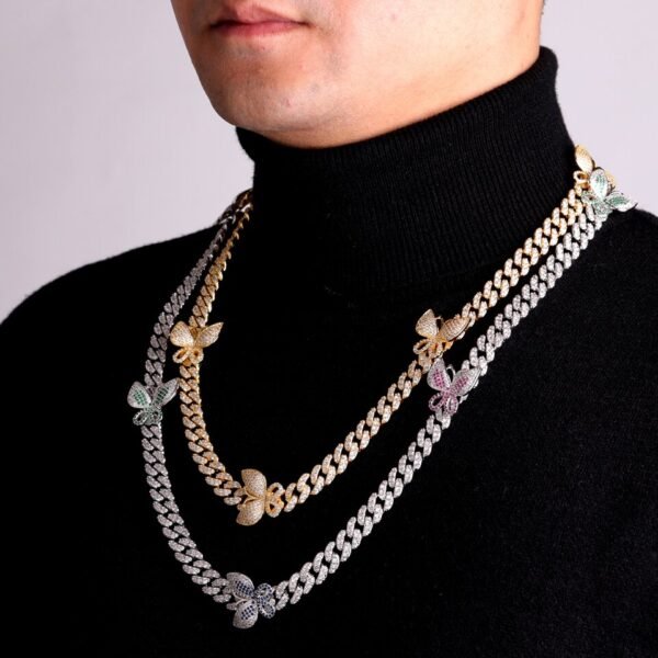 Collier Maillons Cubains Rose avec Lettres - 2