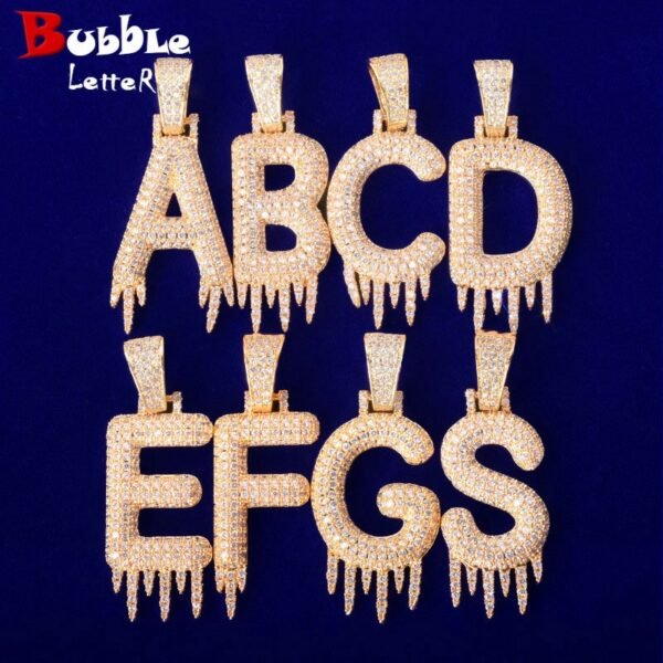 Pendentif Lettres Bulles avec Goutte - 1