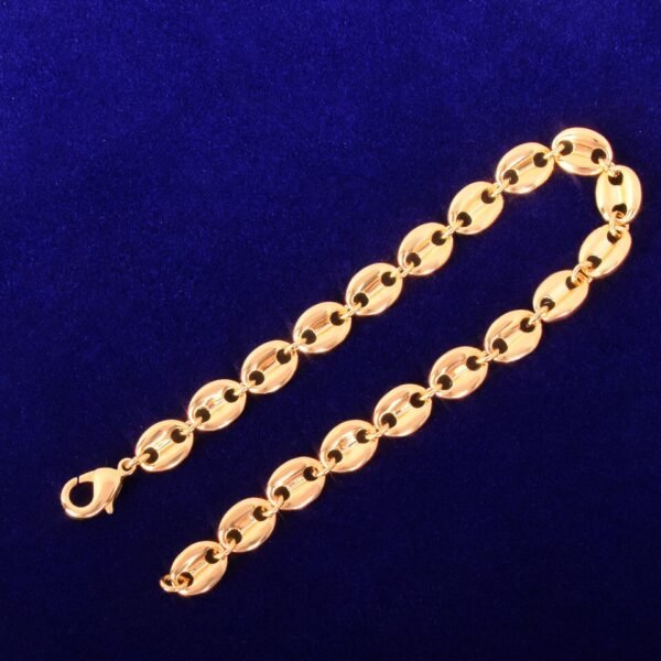 Bracelet maillon 7mm pour hommes en doré brillant - 4