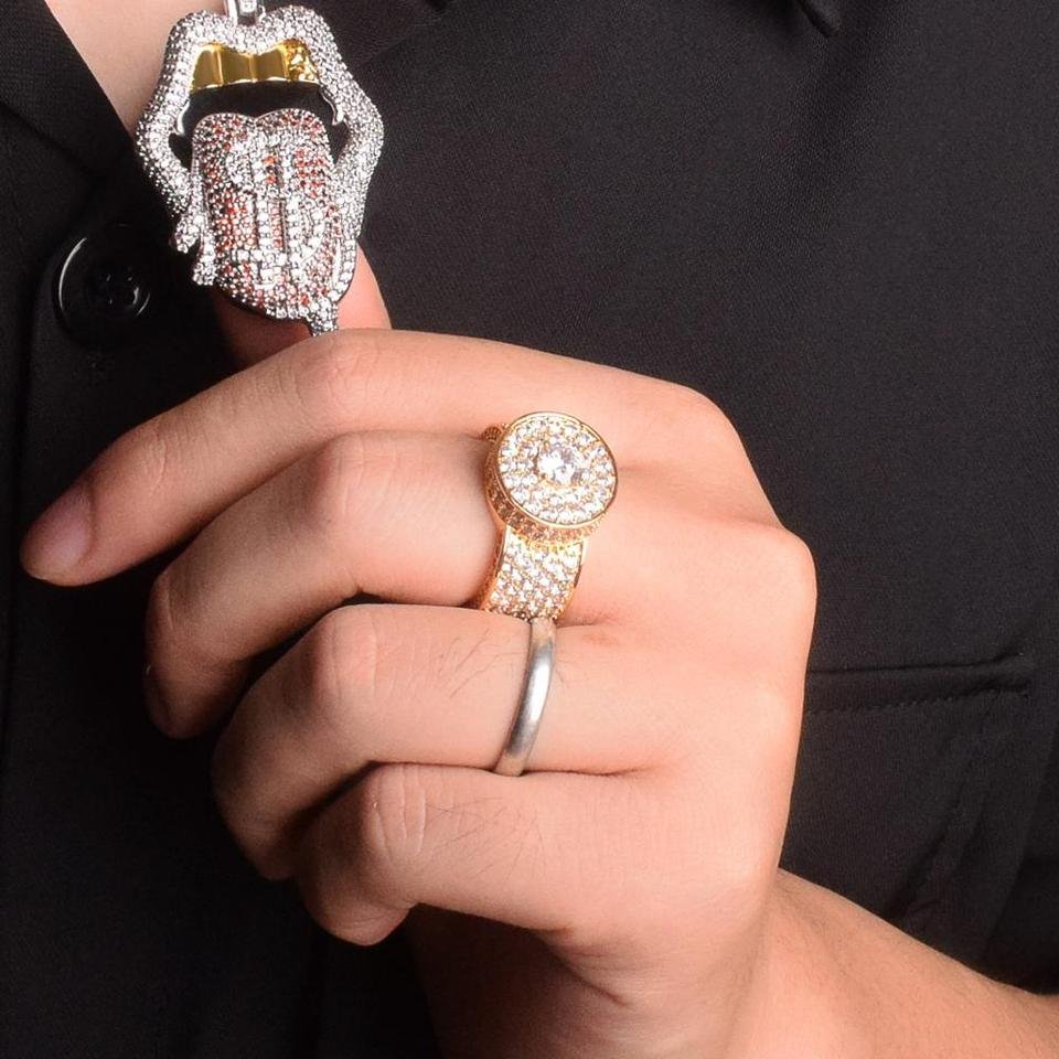 Gold Dome Initial Wedding Ring - 4