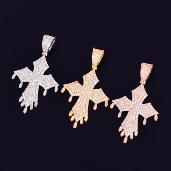 Collier Pendentif Croix Coulante - 6
