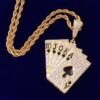 Collier avec pendentif carte de poker pour hommes orné de zircon cubique - 6
