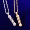 Pendentif cylindrique pour hommes doré - 4