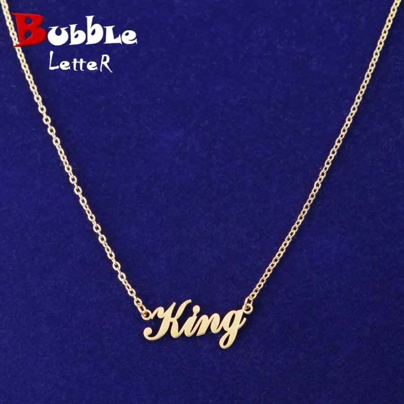 Collier Prénom Lettres Bombées Doré pour Femme - 1