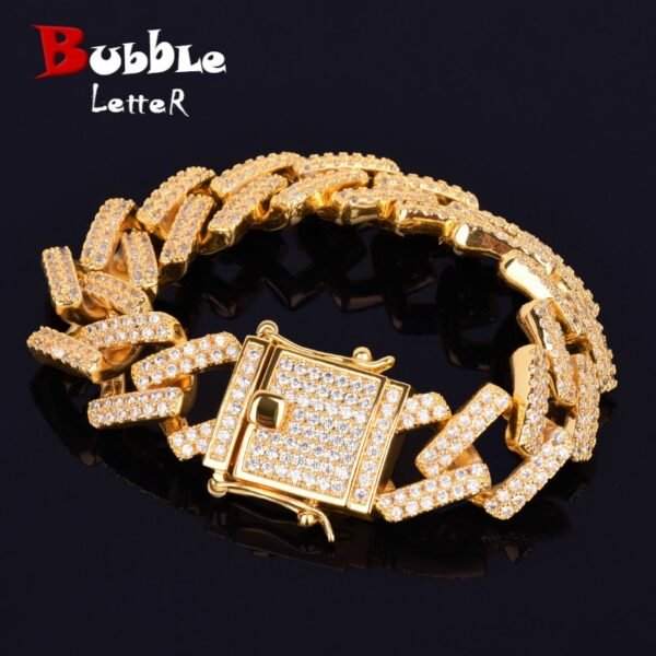 Bracelet Miami Cubain Carré en Zircon pour Hommes - 1