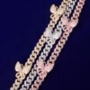 Collier Maillons Cubains Rose avec Lettres - 6