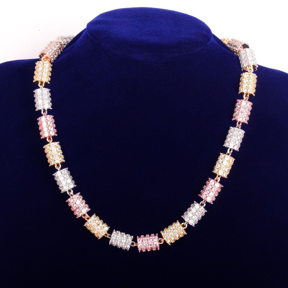Zircon Cylinder Choker Necklace - 3