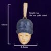 Pendentif Visage Doré avec Zircon Bleu - 3
