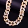 Collier Chaîne Cubaine Lettres Baguette Zircon pour Hommes - 4