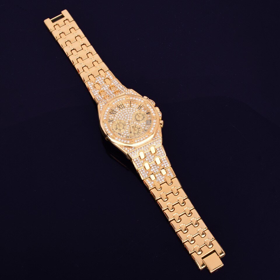 Gold Watch with Rhinestones - 2