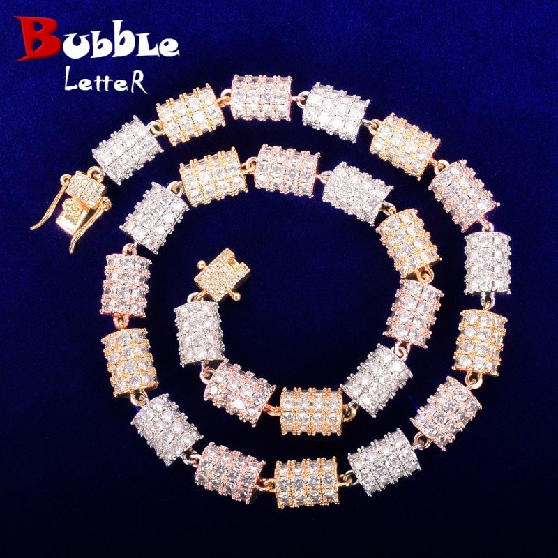 Zircon Cylinder Choker Necklace - 1