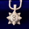 Pendentif boule à pointes pour hommes avec zircon cubique - 5