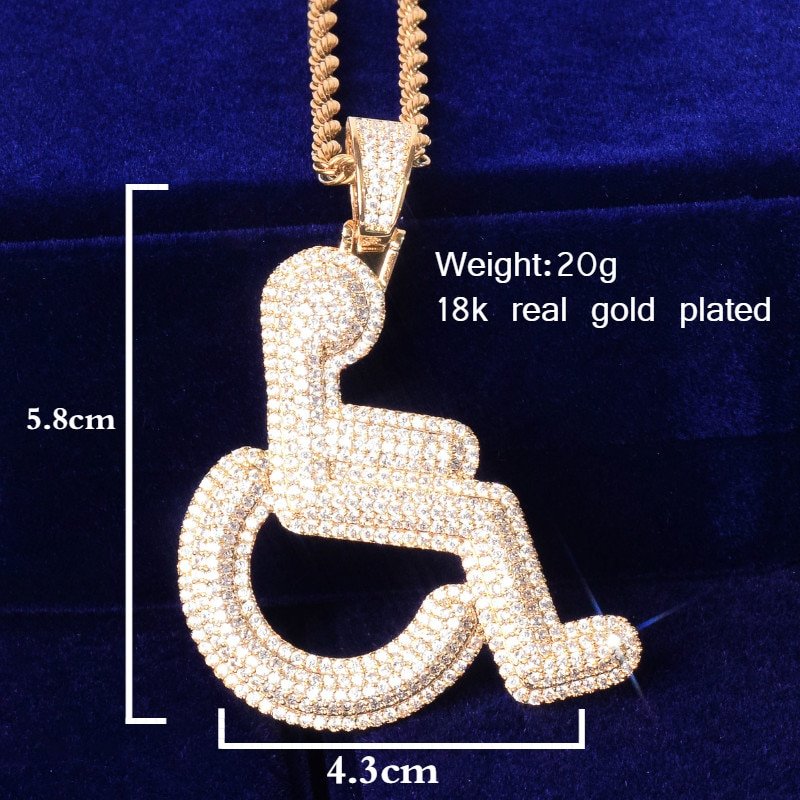 Gold Wheelchair Pendant - 7