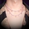 Collier Tennis Rose Papillon et Lettres - 5
