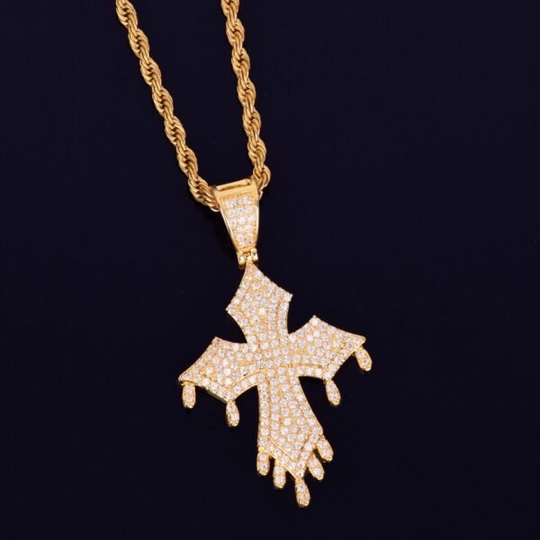 Collier Pendentif Croix Coulante - 5