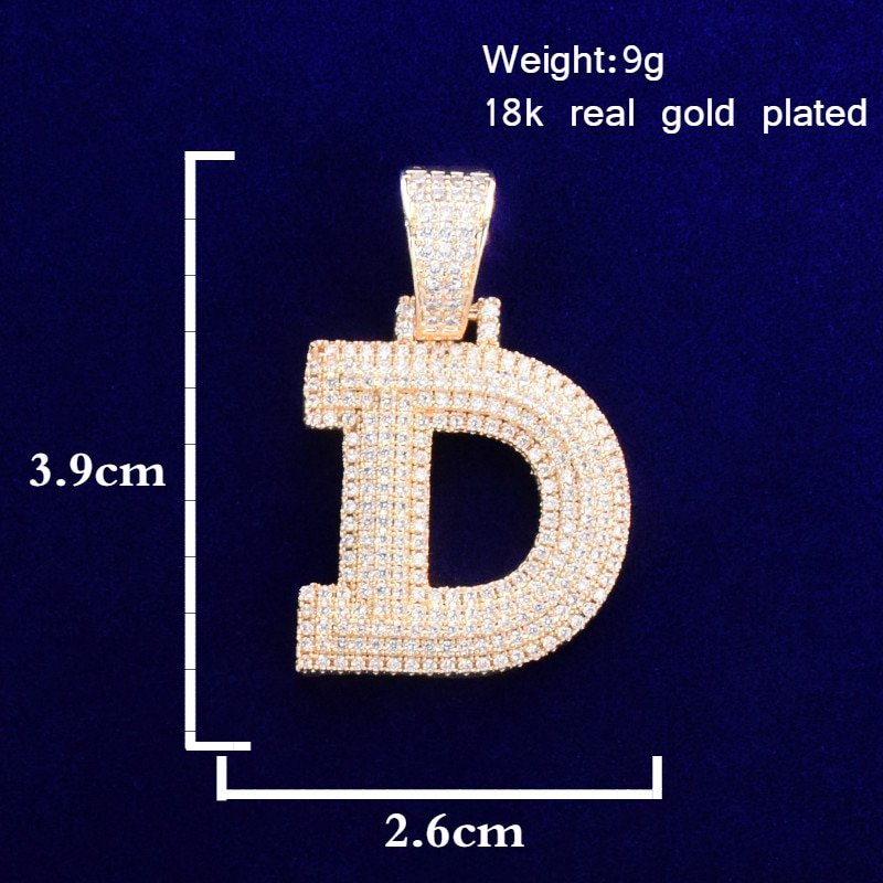 Triple Layer Letter Pendant - 4