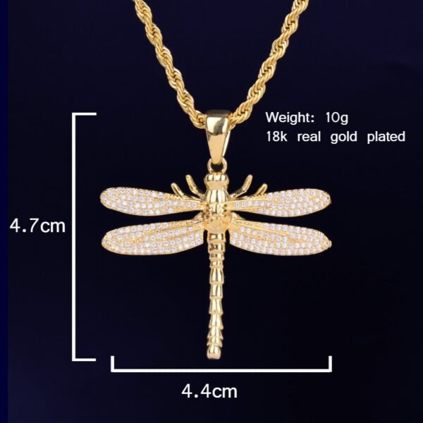 Collier Libellule Doré Zircon - 3