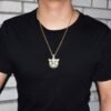 Collier visage de démon pour hommes - 5