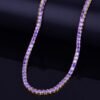 Collier Tennis Violet Lettres Doré - 4