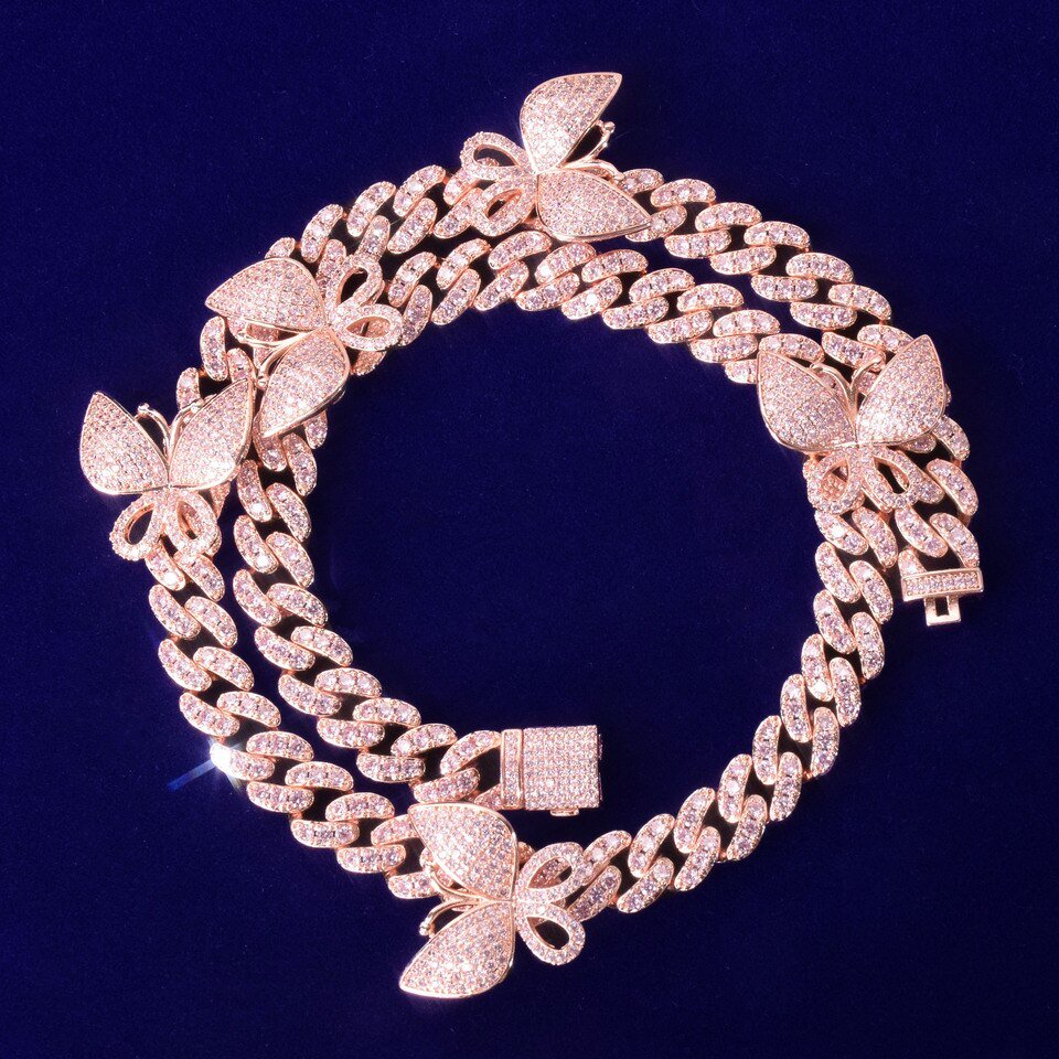 Cuban Miami Necklace with Butterfly - 3