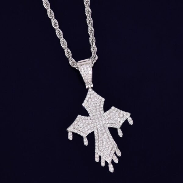 Collier Pendentif Croix Coulante - 3