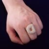 Bague ajustable à lettres dorées A-Z - 4