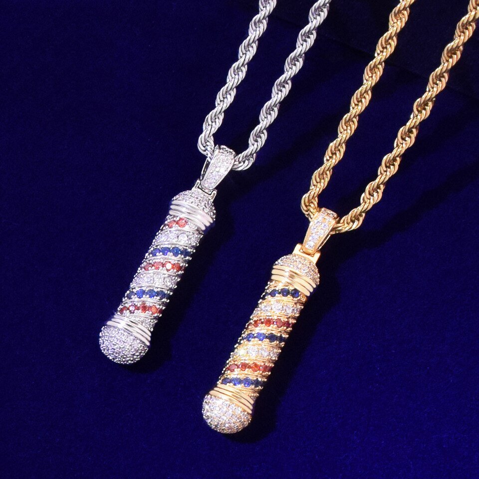 Pendentif cylindrique pour hommes doré