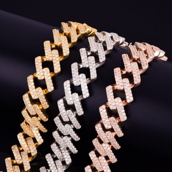 Bracelet Miami Cubain Carré en Zircon pour Hommes - 4