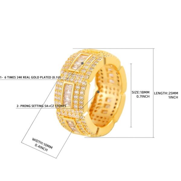 Bague Baguette Dorée - 4