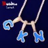 Collier Lettres Huile Bleue avec Chaîne Tennis - 1