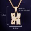 Personalized Gold Name Pendant with Hollow Letters - 2