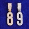 Pendentif chiffre plaqué or - 3
