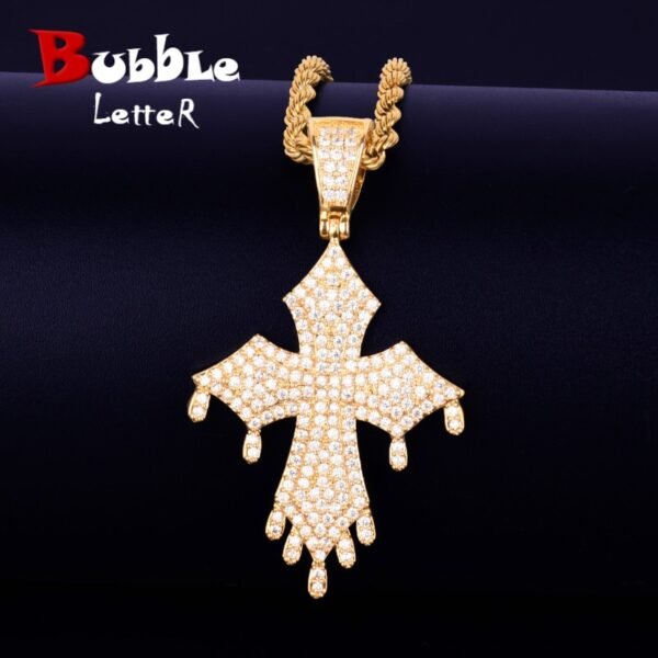 Collier Pendentif Croix Coulante - 1