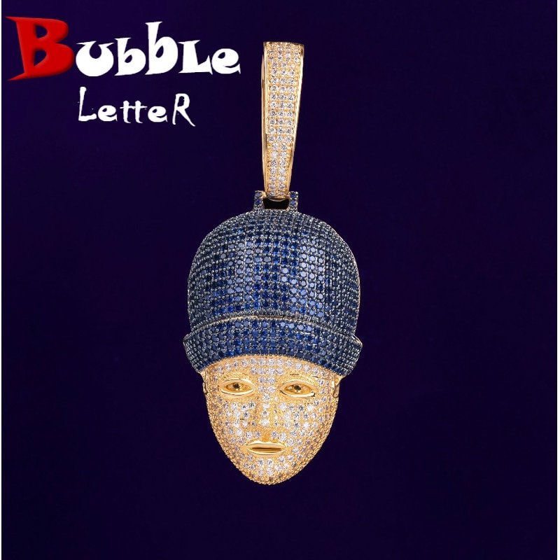 Blue Zircon Face Pendant - 1