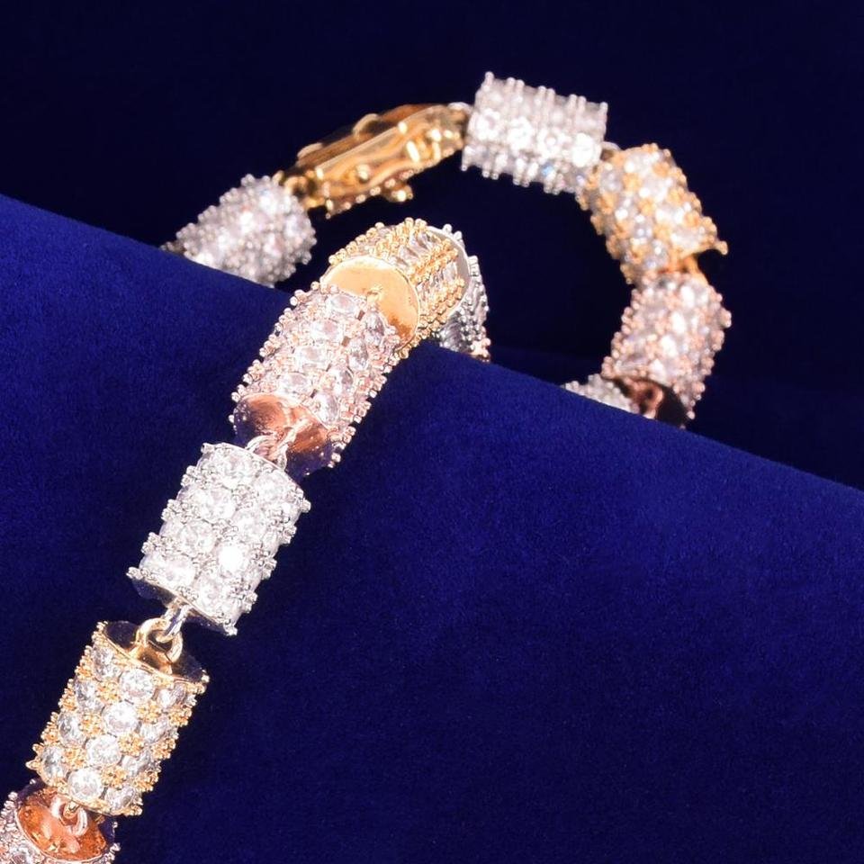 Zircon Cylinder Choker Necklace - 6