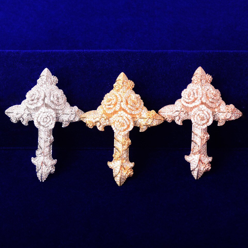 Cross and Flower Necklace - 4