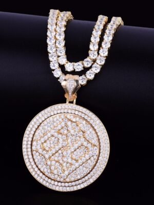Rotating Zircon Pendant Necklace
