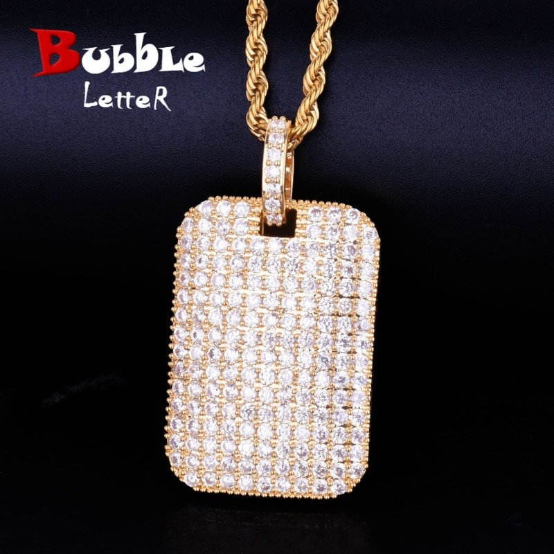 Square Zircon Pendant Necklace - 1