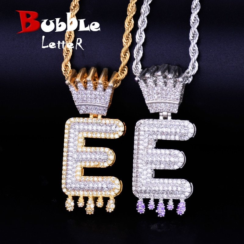 Purple Letter Pendant with Crown - 1
