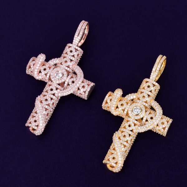 Collier Serpent Croix Doré Zircon - 8
