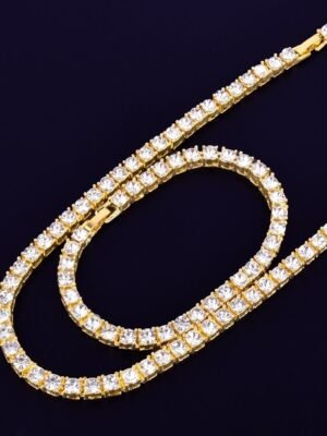 Tennis Necklace and Bracelet Set