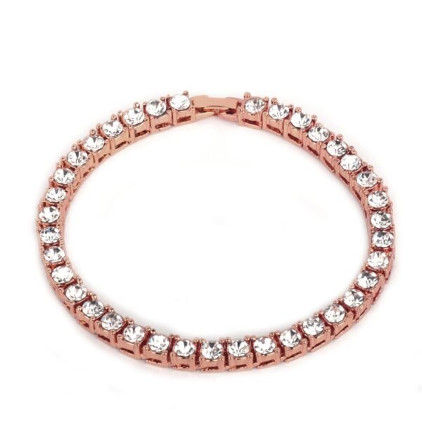 Bracelet pour hommes en alliage doré avec strass - 7
