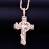 Collier Serpent Croix Doré Zircon - 7