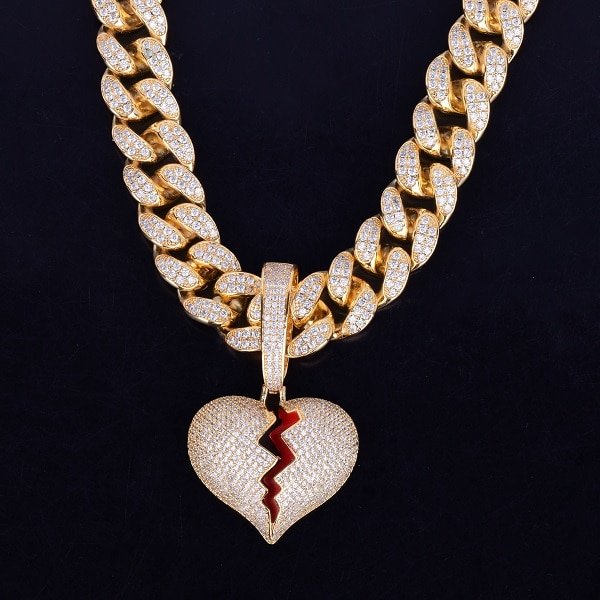 Pendentif Cœur Brisé Doré - 2
