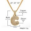 Copper Initial Letter Necklace with Zircon - 2