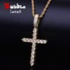 Pendentif Croix Dorée en Zircon Cubique - 1