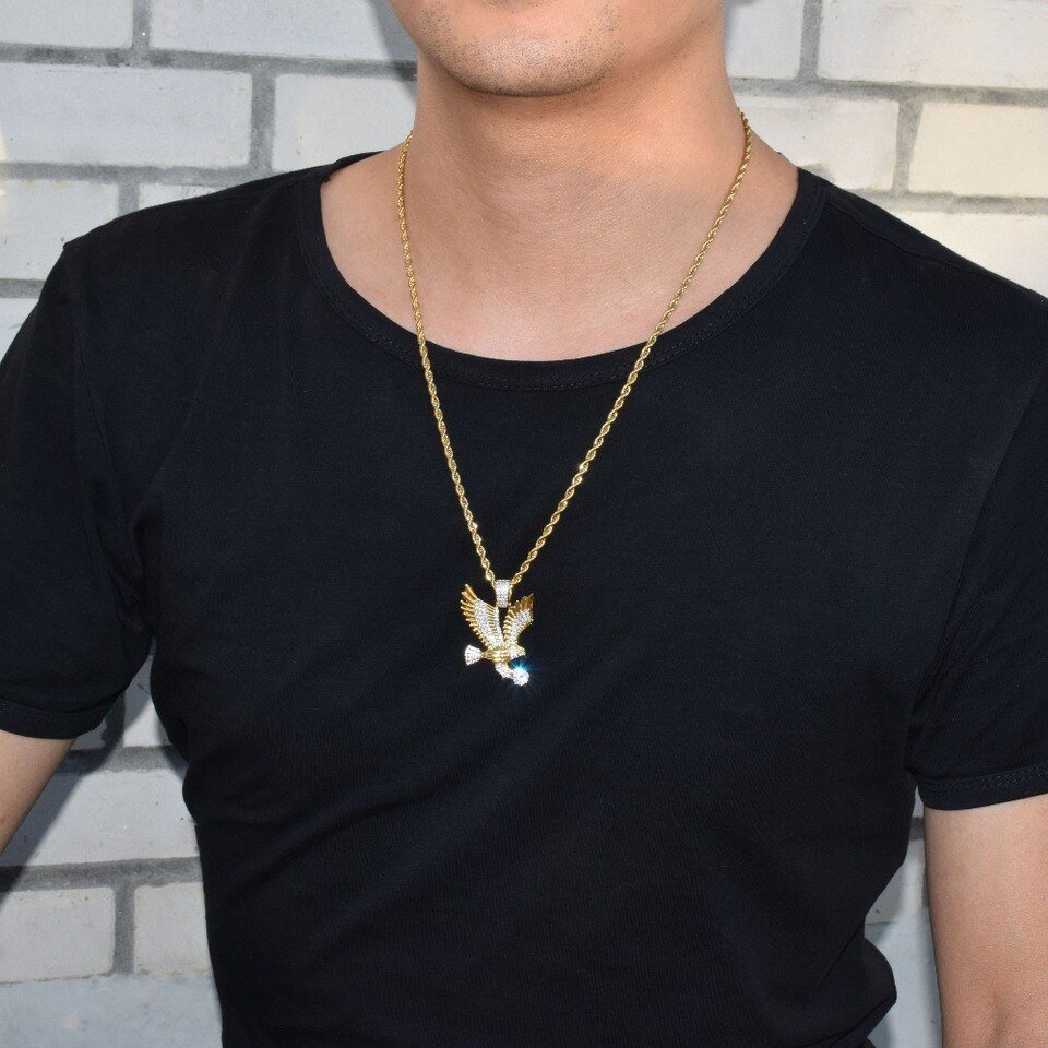 Eagle Pendant Necklace with Cubic Zirconia - 5
