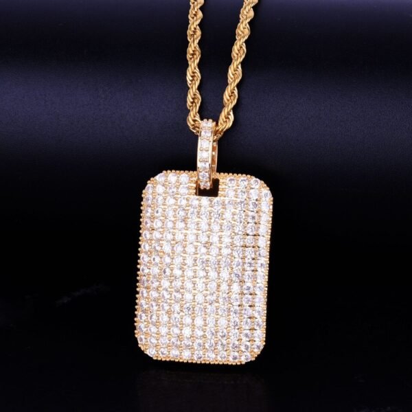Collier Pendentif Carré en Zircon pour Hommes